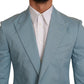 Dolce & Gabbana Blue Slim Fit Coat Jacket MARTINI Blazer