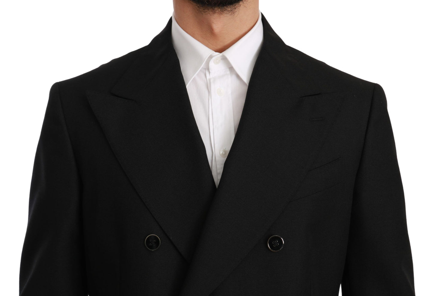 Dolce & Gabbana Black Slim Fit Wool Blazer Jacket