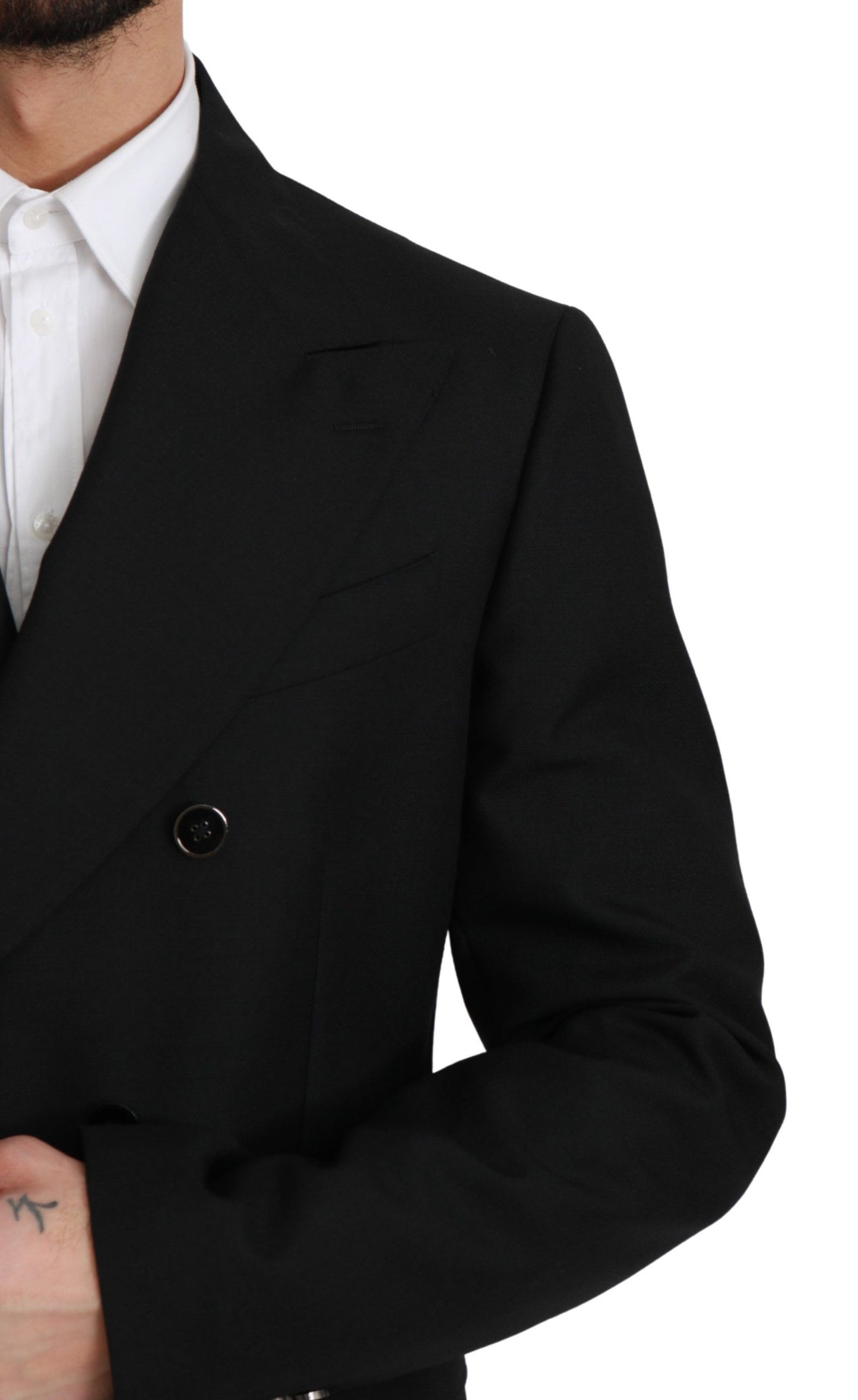 Dolce & Gabbana Black Slim Fit Wool Blazer Jacket