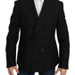 Dolce & Gabbana Black Slim Fit Wool Blazer Jacket