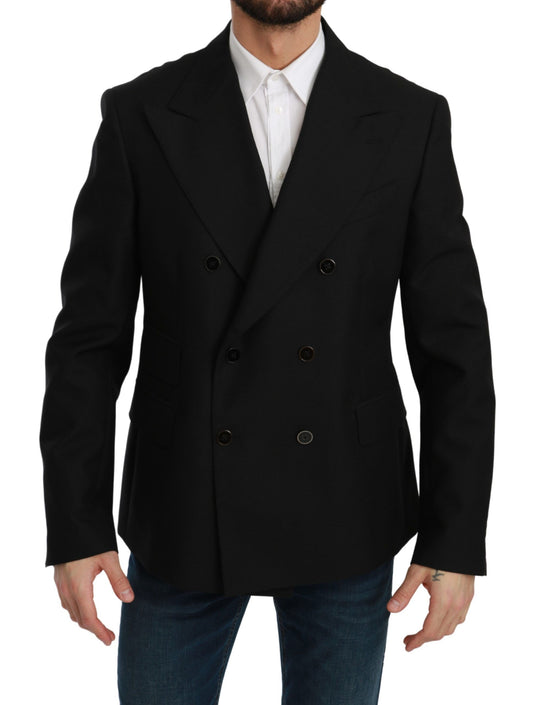 Dolce & Gabbana Black Slim Fit Wool Blazer Jacket