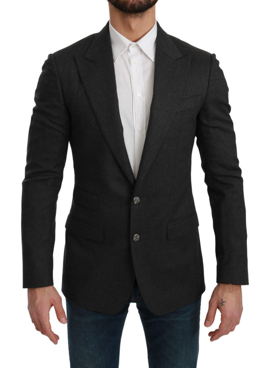 Dolce & Gabbana Gray NAPOLI Slim Fit Jacket Wool Blazer