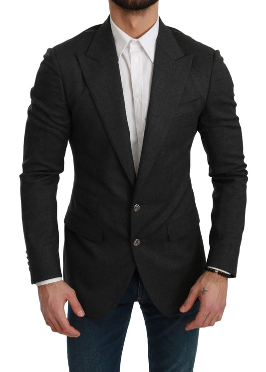 Dolce & Gabbana Gray NAPOLI Slim Fit Jacket Wool Blazer