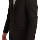 Dolce & Gabbana Brown Slim Fit Coat Jacket MARTINI Blazer