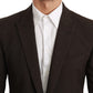 Dolce & Gabbana Brown Slim Fit Coat Jacket MARTINI Blazer