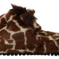 Dolce & Gabbana Brown Giraffe Slippers Flats Sandals Shoes