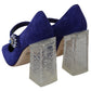 Dolce & Gabbana Purple Suede Crystal Pumps Heels