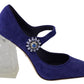 Dolce & Gabbana Purple Suede Crystal Pumps Heels