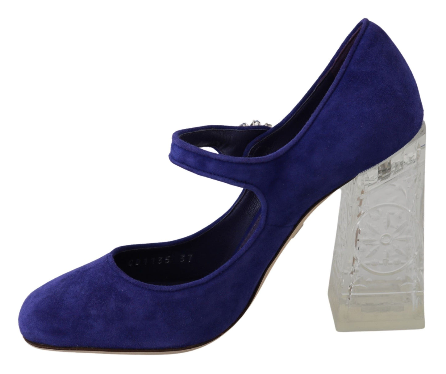 Dolce & Gabbana Purple Suede Crystal Pumps Heels