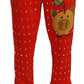 Dolce & Gabbana Red Piggy Bank Cotton Crystal Trousers Pants