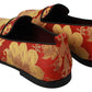 Dolce & Gabbana Red Gold Brocade Slippers Loafers Shoes