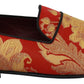 Dolce & Gabbana Red Gold Brocade Slippers Loafers Shoes