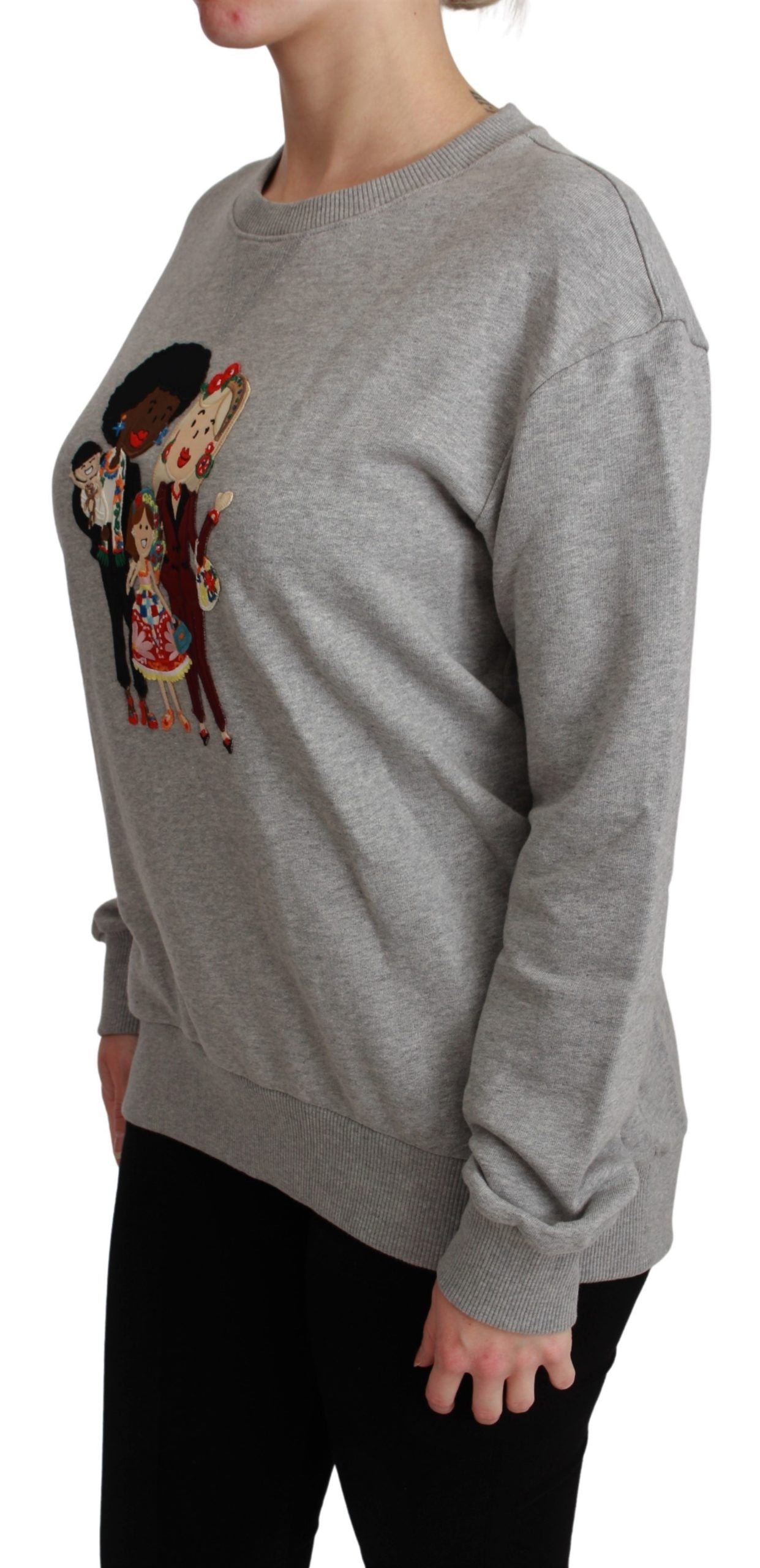 Dolce & Gabbana Gray #dgfamily Cotton Pullover Sweater