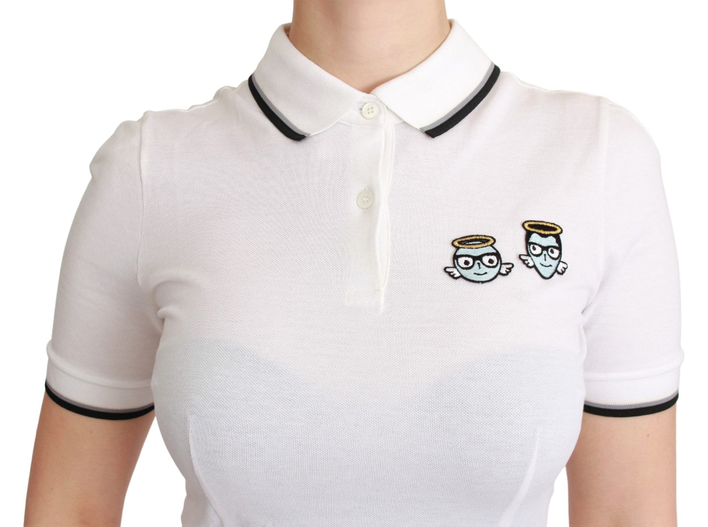 Dolce & Gabbana White Cotton Polo #dgfamily T-shirt