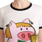 Dolce & Gabbana White YEAR OF THE PIG Top Cotton T-shirt