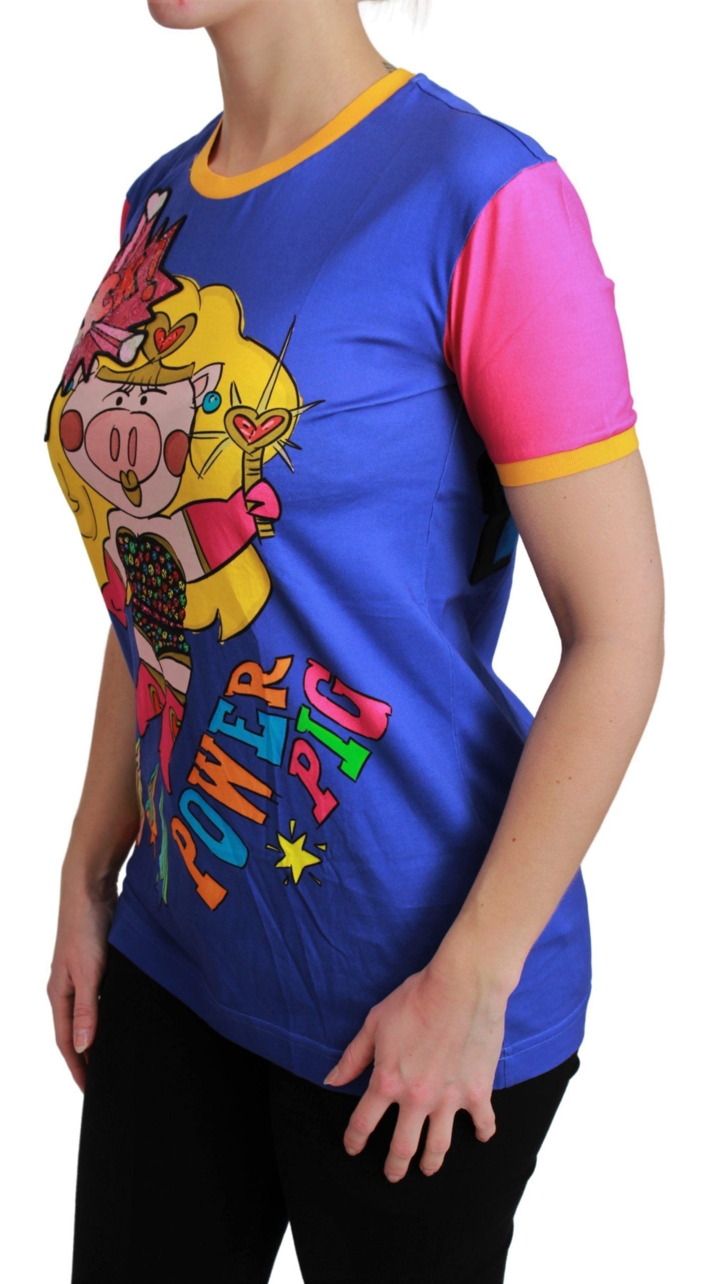 Dolce & Gabbana Purple PIG SUPERGIRL Top Cotton T-shirt