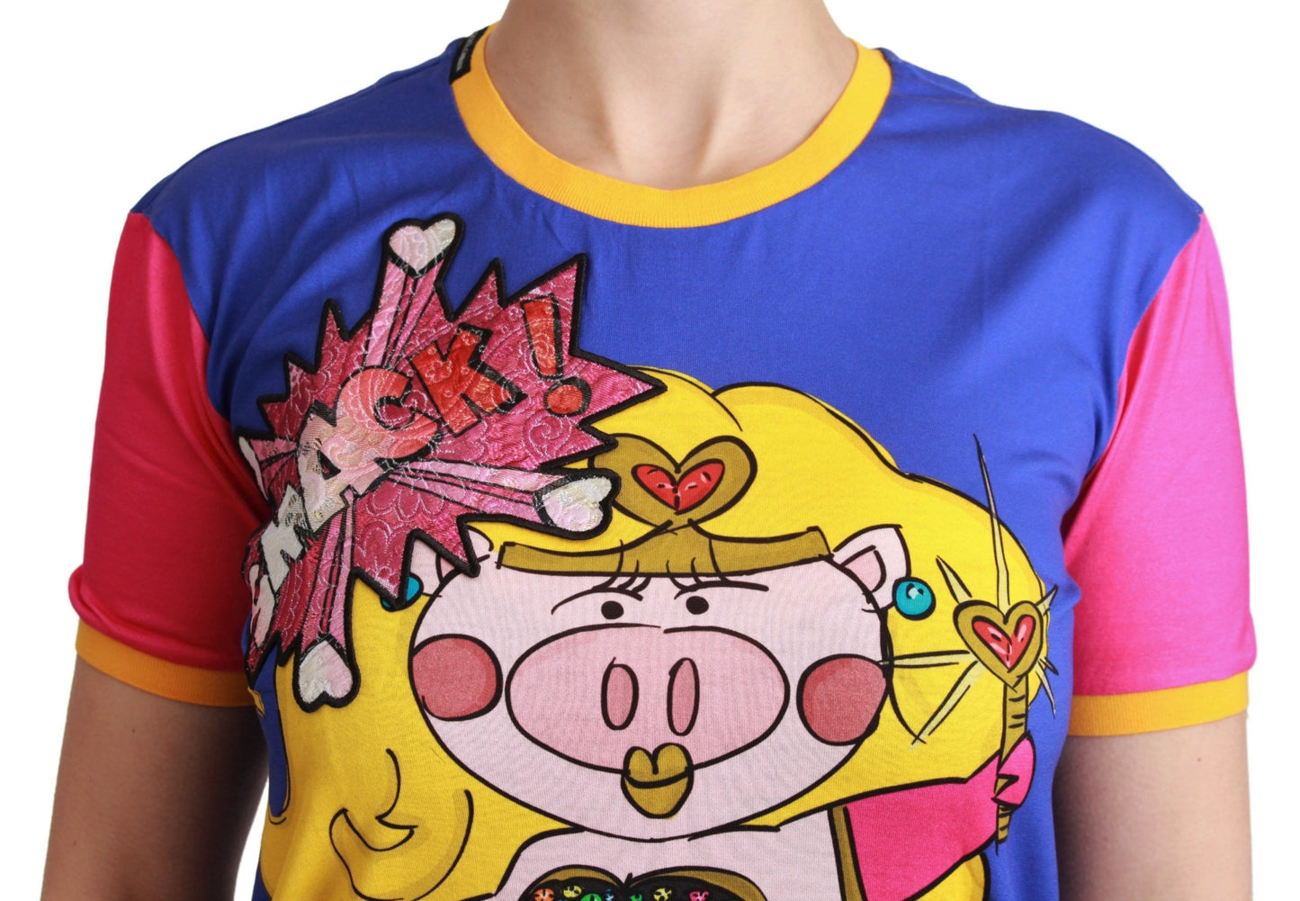 Dolce & Gabbana Purple PIG SUPERGIRL Top Cotton T-shirt