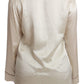 Dolce & Gabbana Beige Sleeve Top Queen Silk Satin Blouse