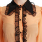 Dolce & Gabbana Yellow Silk Sequin Lace Blouse Shirt