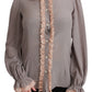 Dolce & Gabbana Elegant Gray Silk Blend Sequin Collar Blouse