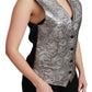 Dolce & Gabbana Silver Brocade Sleeveless Metallic Top