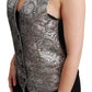 Dolce & Gabbana Silver Brocade Sleeveless Metallic Top