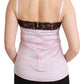 Dolce & Gabbana Pink Black Lace Silk Tank Top Blouse