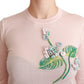 Dolce & Gabbana Pink Floral Silk Cashmere Pullover Sweater