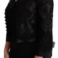 Dolce & Gabbana Black Floral Jacquard Blazer Silk Jacket