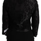 Dolce & Gabbana Black Floral Jacquard Blazer Silk Jacket