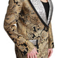 Dolce & Gabbana Elegant Gold Floral Jacquard Blazer Jacket