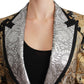 Dolce & Gabbana Elegant Gold Floral Jacquard Blazer Jacket