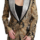 Dolce & Gabbana Elegant Gold Floral Jacquard Blazer Jacket