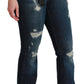 Dolce & Gabbana Blue Denim Cotton Stretch Flared Jeans