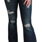 Dolce & Gabbana Blue Denim Cotton Stretch Flared Jeans