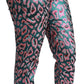 Dolce & Gabbana Blue Pink Multicolor Pattern Cropped High Waist Pants