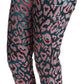 Dolce & Gabbana Blue Pink Multicolor Pattern Cropped High Waist Pants