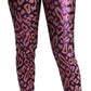 Dolce & Gabbana Pink Purple Multicolor Pattern High Waist Pants