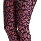 Dolce & Gabbana Pink Purple Multicolor Pattern High Waist Pants