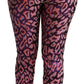 Dolce & Gabbana Pink Purple Multicolor Pattern High Waist Pants