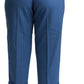 Dolce & Gabbana Blue Pleated Wool Cuffed Cropped Trouser Pants