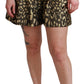 Dolce & Gabbana Black Gold High Waist Mini Cotton Shorts