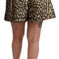 Dolce & Gabbana Black Gold High Waist Mini Cotton Shorts