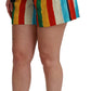 Dolce & Gabbana Multicolor Riga Pittorica Mini Shorts