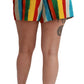 Dolce & Gabbana Multicolor Riga Pittorica Mini Shorts