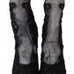 Dolce & Gabbana Black Roses Stretch Socks Stilettos Booties