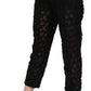 Dolce & Gabbana Black Lace Straight Cropped High Waist Pants