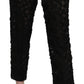 Dolce & Gabbana Black Lace Straight Cropped High Waist Pants