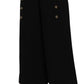 Dolce & Gabbana Black High Waist Wide Leg Cropped Pants