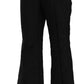 Dolce & Gabbana Black High Waist Flared Cropped Brocade Pants